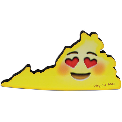 Magnet Large Artwood Virginia Emoji Map
