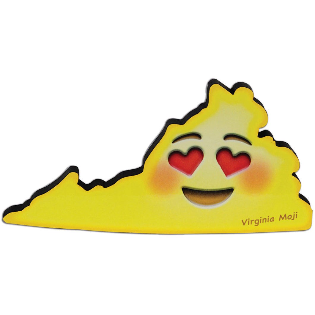 Magnet Large Artwood Virginia Emoji Map