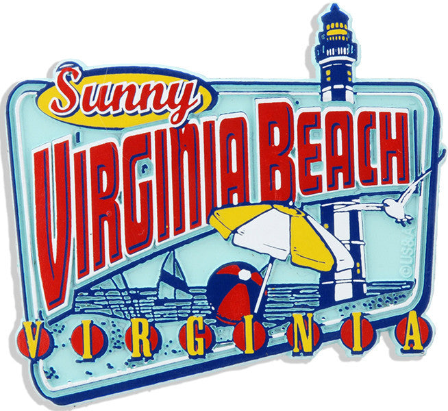 Rubber Magnet Large Virginia Beach Vintage Sign