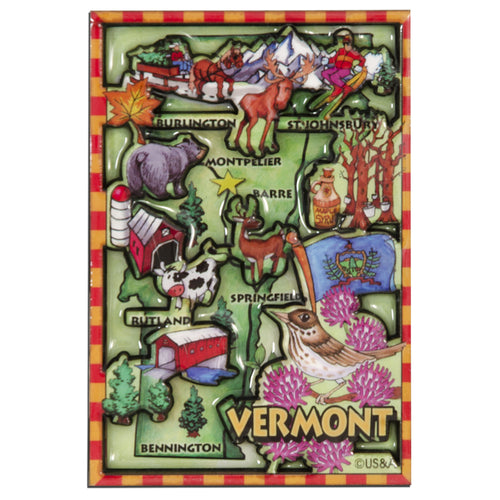 Magnet - Dual Level Epoxy - Vermont Map