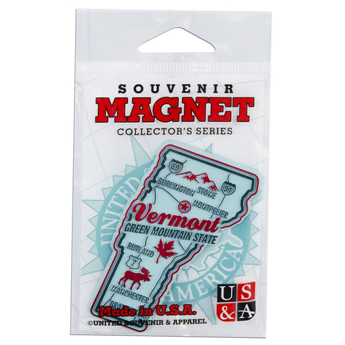 MGVT98 Magnet 3 Color Map Vermont with Cities