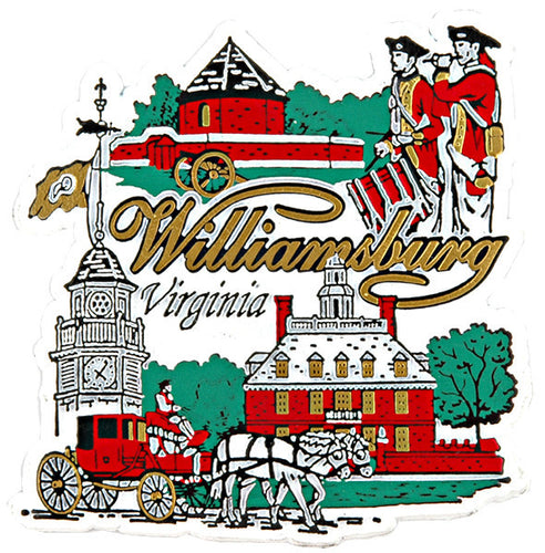 Rubber Magnet Large Williamsburg VA Montage