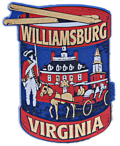 Rubber Magnet Large Williamsburg VA Drum