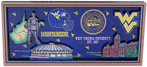 Wood Magnet Rectangle  West Virginia University