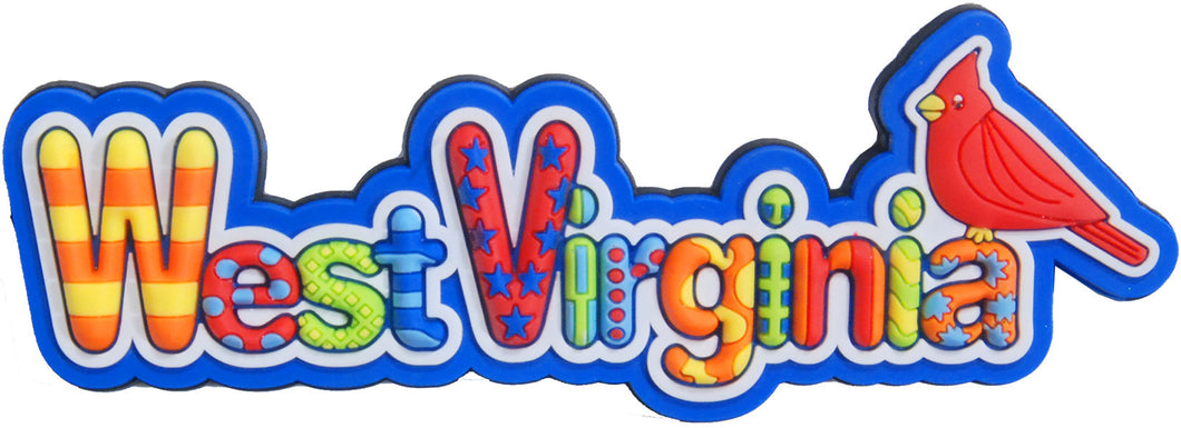 Magnet Raised Word West Virginia