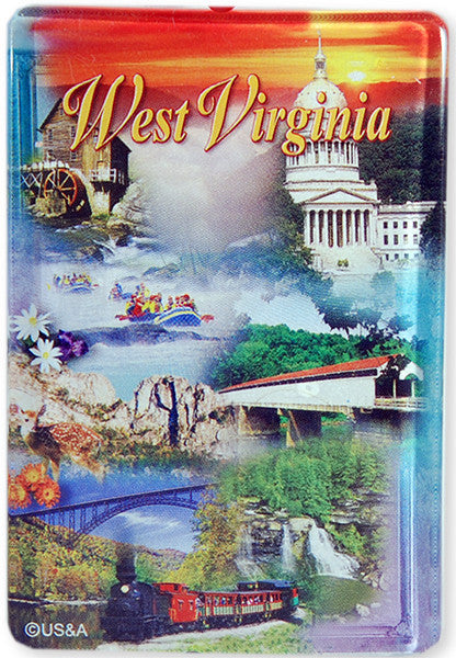 Magnet Thick Lucite West Virginia Montage