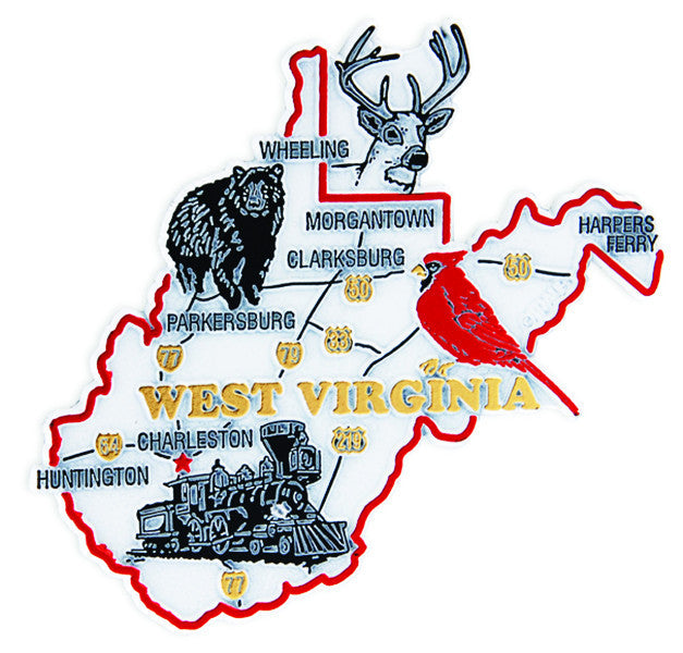 Rubber Magnet Large West Va Map