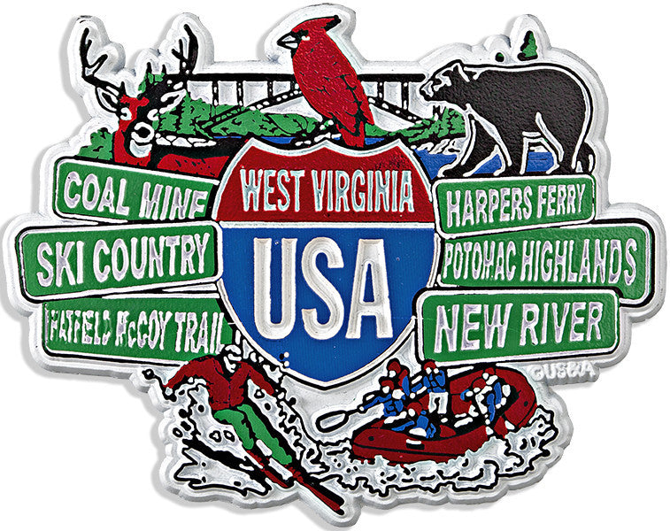 Rubber Magnet Large West Virginia Signs