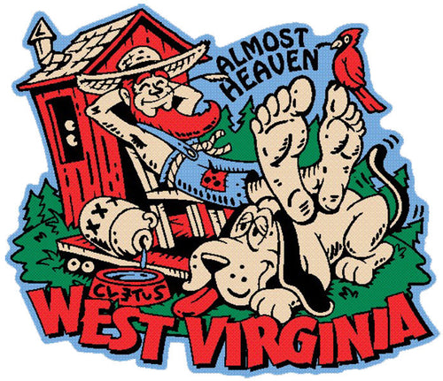 Rubber Magnet Large West Va Kickin Back