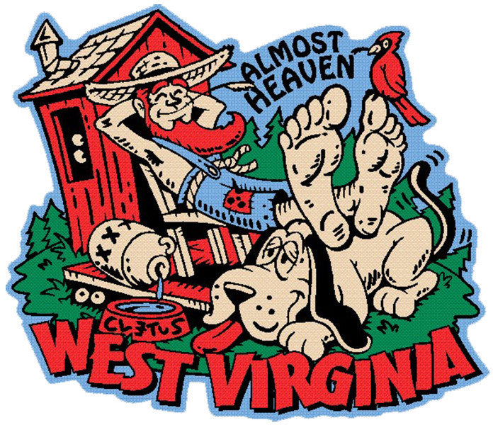 Rubber Magnet Large West Va Kickin Back