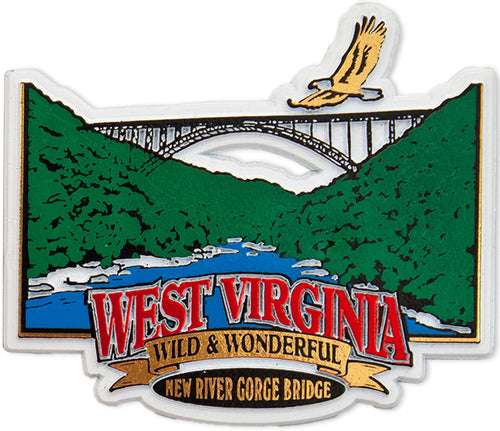 Rubber Magnet Large West Va New River Gorge Bridge