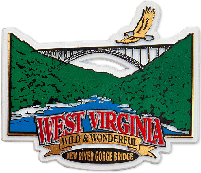 Rubber Magnet Large West Va New River Gorge Bridge