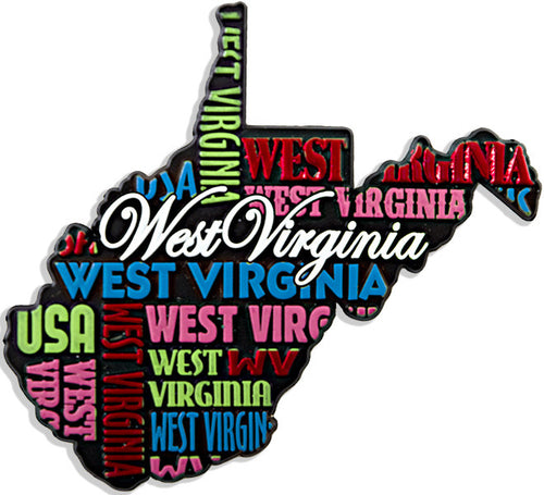 Rubber Magnet Large West Virginia Repeating