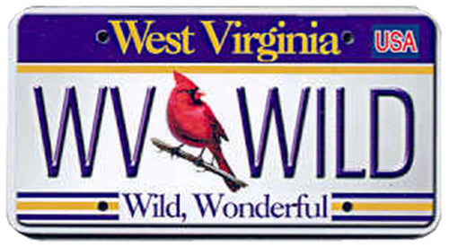 Magnet Wood License Plate West Virginia