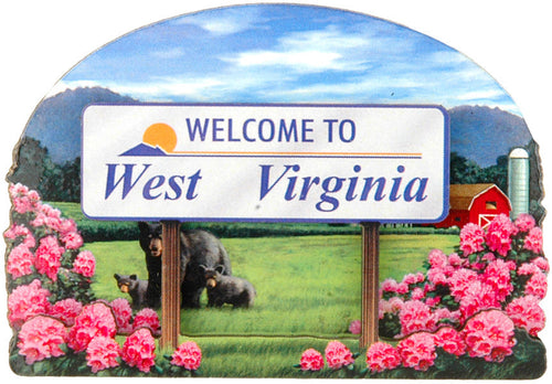 Magnet Wood Welcome Sign West Virginia