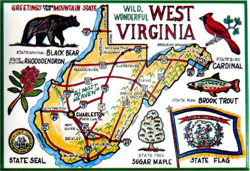 Magnet Photo WV Classic Map 51620