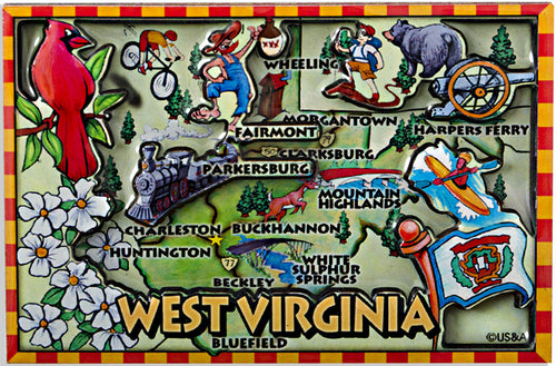 Magnet Dual Level Epoxy West Virginia Map