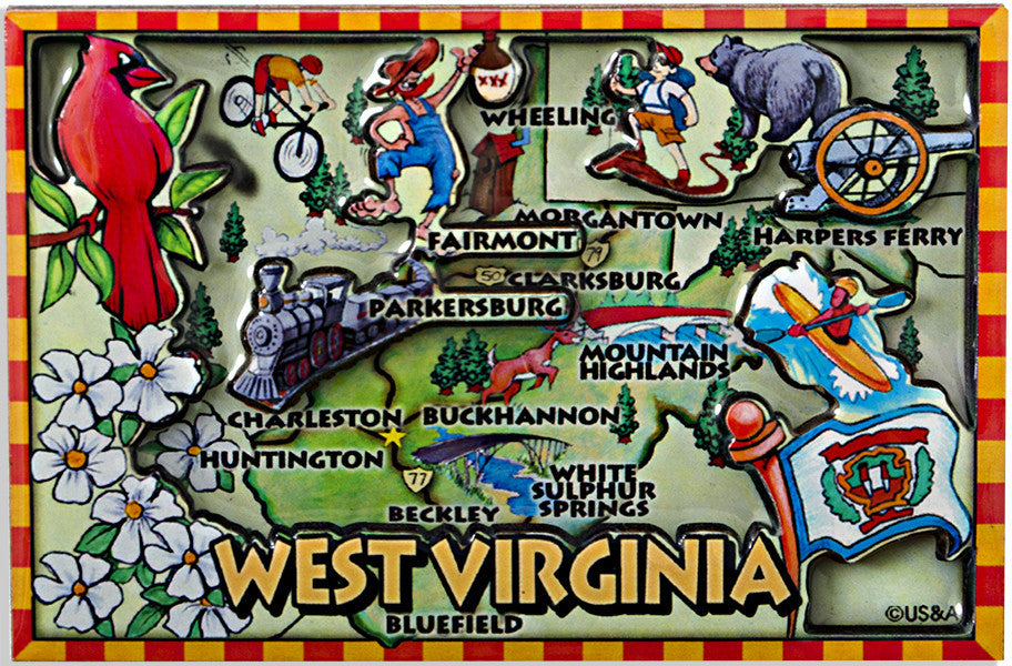 Magnet Dual Level Epoxy West Virginia Map