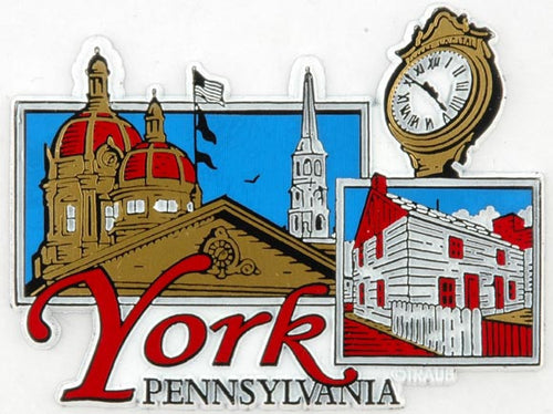 Rubber Magnet Large York Pennsylvania Montage