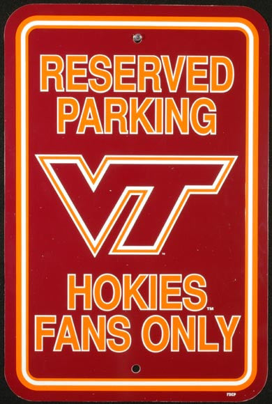 Parking Sign Virginia Tech Hokies