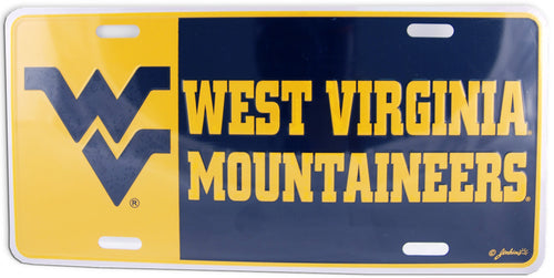 Car Tag Color Block West Virginia University 