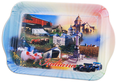 Melamine Snack Tray Small Indiana Photo Montage
