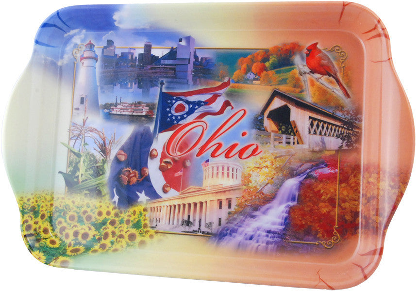 Melamine Snack Tray Small Ohio Montage