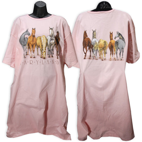 Night Shirt Maryland Horses Pink