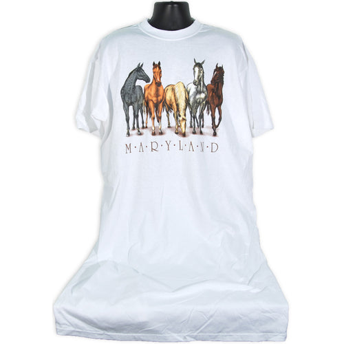Night Shirt Maryland Horses White