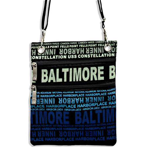 NWBM05 Robin Ruth Neck Wallet - Big City Baltimore BLUE
