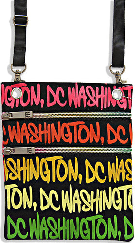 Robin Ruth Neck Wallet - Washington DC Black/Rainbow 