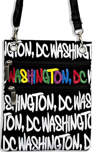Robin Ruth Neck Wallet - Washington DC Black/White/Multi 
