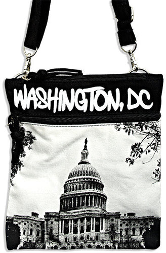 Robin Ruth Neck Wallet - LARGE - Washington DC Photo Black/White 