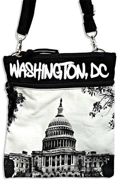 Robin Ruth Neck Wallet - LARGE - Washington DC Photo Black/White 