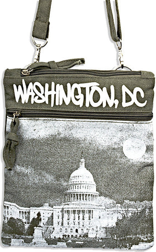 Robin Ruth Neck Wallet - LARGE - Washington DC Photo Black/Olive 