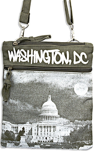 Robin Ruth Neck Wallet - LARGE - Washington DC Photo Black/Olive 