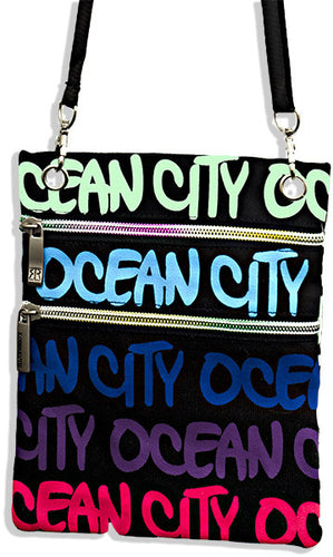 Robin Ruth Neck Wallet - Ocean City Black/Blue/Purple 