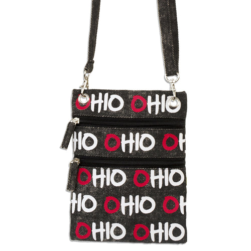 NWOH05 Robin Ruth Neck Wallet / Ohio Repeat - Washed CHARCOAL