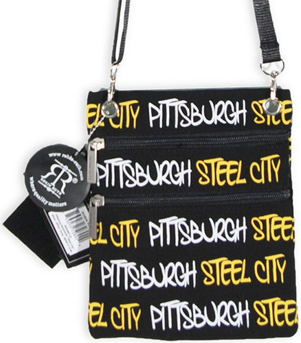 Robin Ruth Neck Wallet - Pittsburgh Steel City Black/White/Gold 