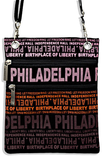 Robin Ruth Neck Wallet - Big City Philadelphia Rainbow RED
