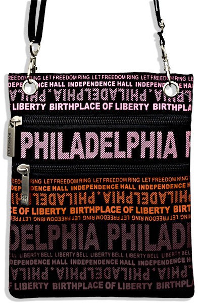 Robin Ruth Neck Wallet - Big City Philadelphia Rainbow RED