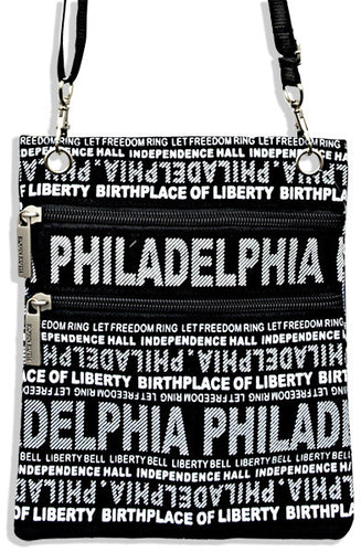 Robin Ruth Neck Wallet - Big City Philadelphia BLACK/WHITE