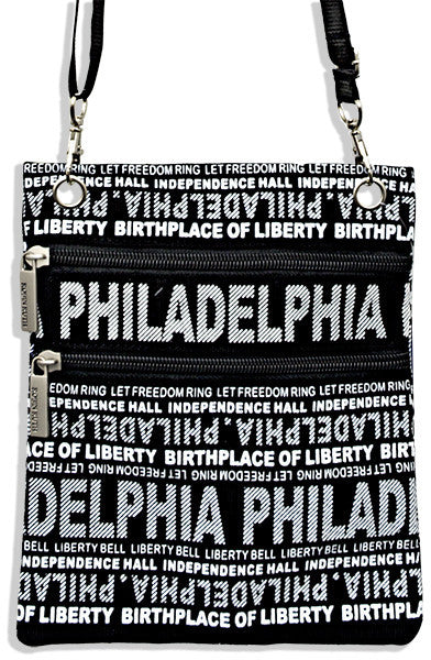 Robin Ruth Neck Wallet - Big City Philadelphia BLACK/WHITE