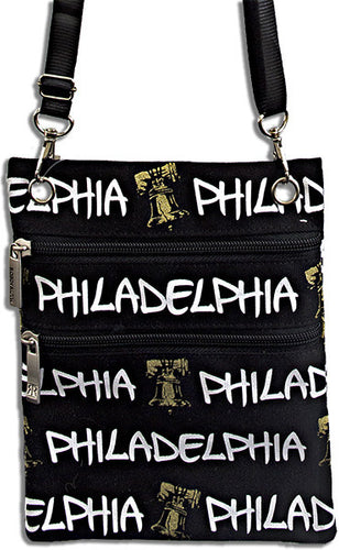 Robin Ruth Neck Wallet - Philadelphia Black with Bell 