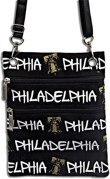 Robin Ruth Neck Wallet - Philadelphia Black with Bell 
