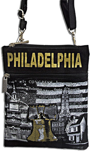 Robin Ruth Neck Wallet - Philadelphia Black/White/Gold 