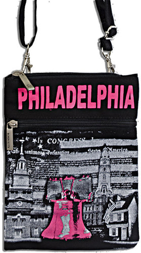 Robin Ruth Neck Wallet - Philadelphia Black/White/Pink 