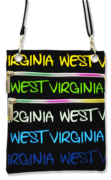 Robin Ruth Neck Wallet - West Virginia Rainbow Blue 