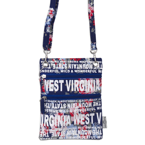 NWWV02 Neck Wallet / Flowers - West Virginia NAVY