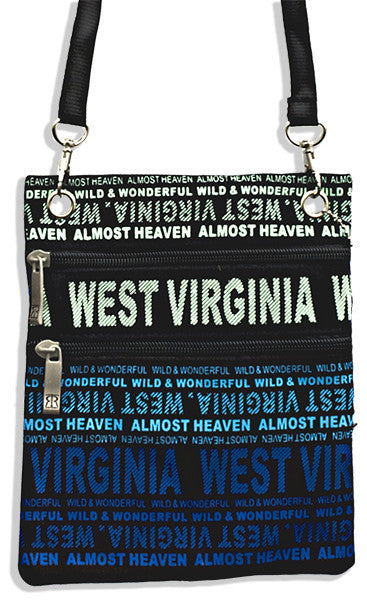 Robin Ruth Neck Wallet - West Virginia Big City - Black/Blue 